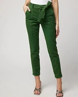 Pret High-Rise Belted Straight Cropped Pant