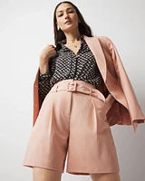 Extra High-Rise Belted Tailored Shorts