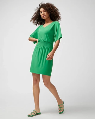 Kimono Sleeve Smocked Waist Dress