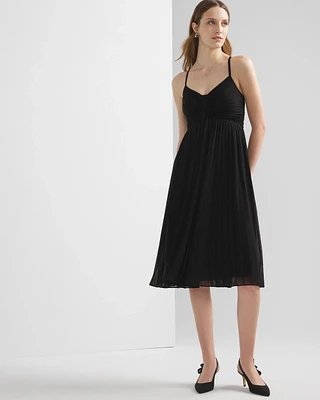 Sleeveless Pleated Bust Dress