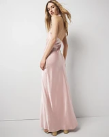 Satin Halter Midi Dress