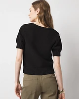 Puff Sleeve Sweetheart Pullover