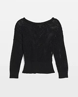 Pointelle Open Stitch Pullover