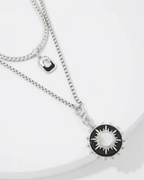 Silver Onyx Charm Necklace
