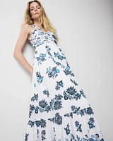 Petite Strappy Floral Halter Maxi Dress