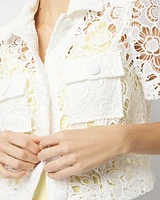 Petite Short-Sleeve Lace Jacket