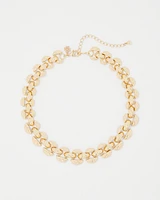 Quilted Metal Statement Necklace