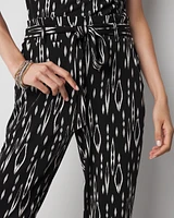 Jersey-Knit High-Rise Tapered Ankle Pants