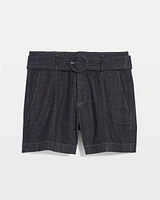 Extra High-Rise Belted Denim Short