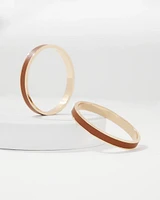 2-Pack Cognac Textured Leather Bangles