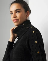 Chenille Button Sleeve Pullover