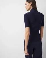 Elbow Sleeve Mock Neck Sweater