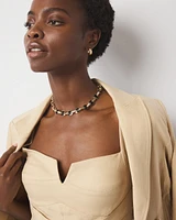 Black Mariner Links & Pavé Necklace