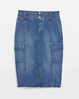 Denim Cargo Skirt