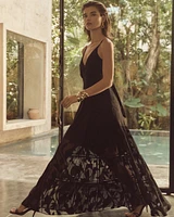 Chiffon Burnout Maxi Dress