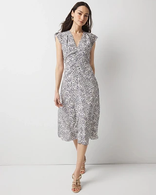 Petite Ruched Midi Dress
