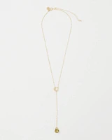 Olive + Gold Y Necklace