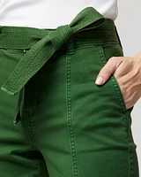Pret High-Rise Belted Straight Cropped Pant