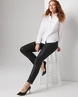 High-Rise Straight Coated Denim Jeans