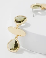 Olive + Gold Statement Drop Earrings