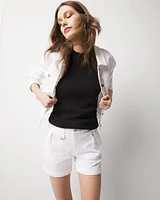 WHBM FORME™ Ribbed Stretch Ruched Side Tank