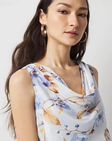 Cowl Neck Ruched Midi Dress