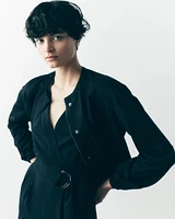 Washed Satin Bomber Jacket