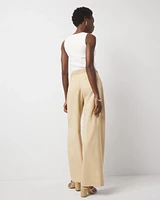 Pleated Waist Wide Leg Pant