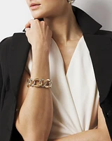 Silver + Gold Sculptural Stretch Bracelet