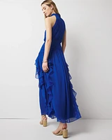 Ruffle Halter Maxi Dress