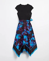 Handkerchief-Hem Midi Dress