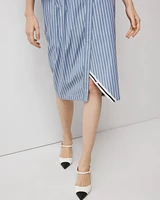 Poplin Twist-Front Midi Shirt Dress