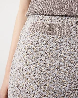 Metallic Tweed Sweater Skirt