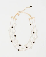 Black + White Multiple Strand Short Necklace