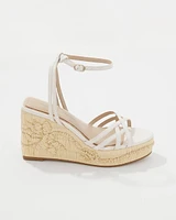 Embroidered Raffia Wedge