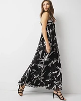 Halter Pleated Maxi Dress