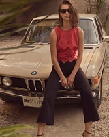 High-Rise Wide Leg Cropped Jean