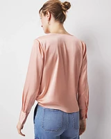 Satin Cowl Neck Blouse