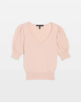 Cashmere-Blend Puff-Sleeve Sweater