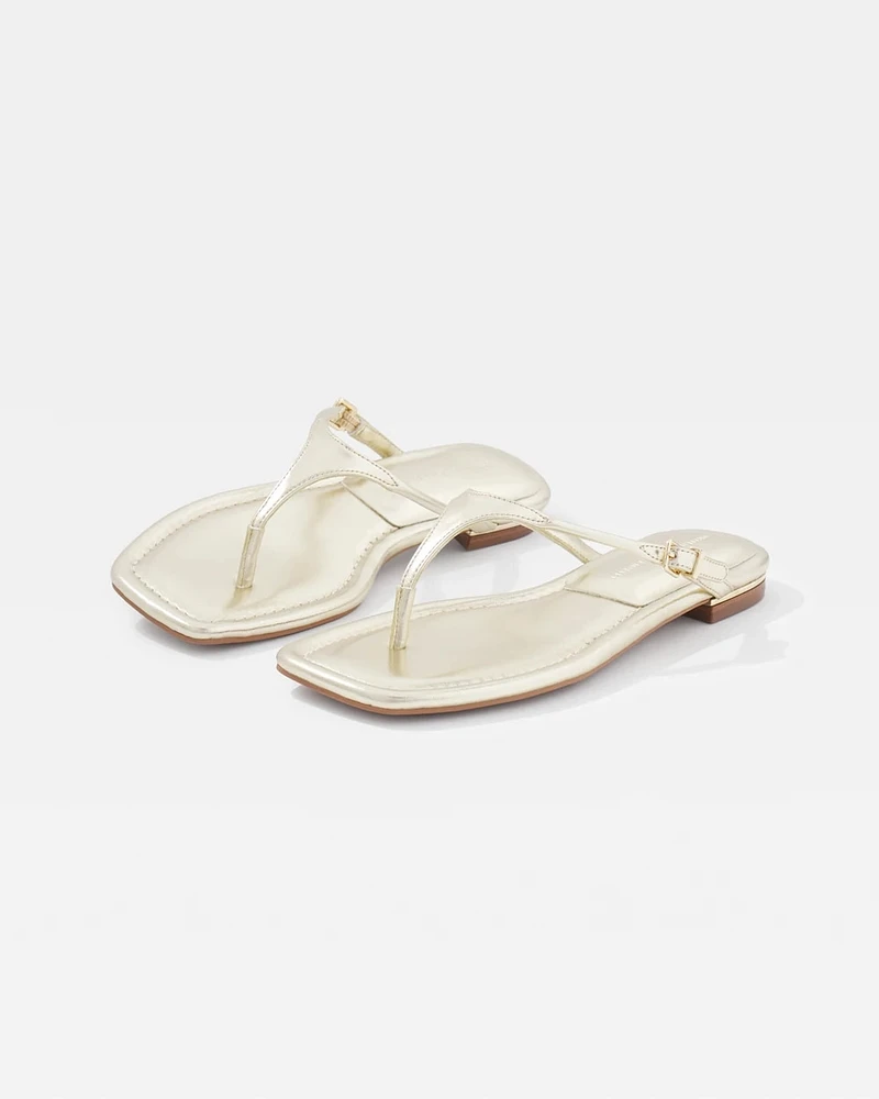 Gold Metallic Heel Sandal