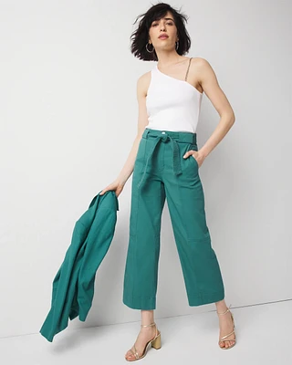 Extra High-Rise Pret Belted Wide Leg Cropped Pant