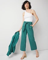 Extra High-Rise Pret Belted Wide Leg Cropped Pant