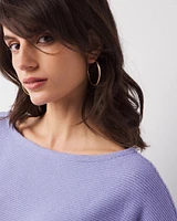 Off-The-Shoulder Ribbed Knit Pullover