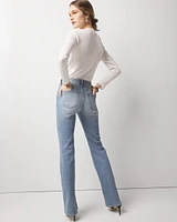 High-Rise Slit Hem Bootcut Jean