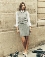Metallic Tweed Sweater Skirt