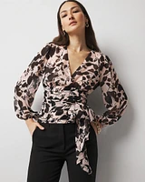 Tie-Waist Chiffon Blouse
