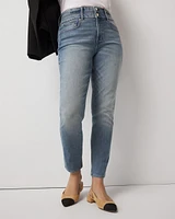 Extra High-Rise Double Waistband Slim Ankle Jeans