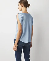 Satin Petal Sleeve Blouse