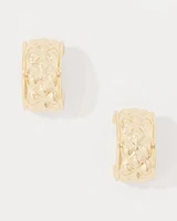 Quilted Gold Hoop Earrings