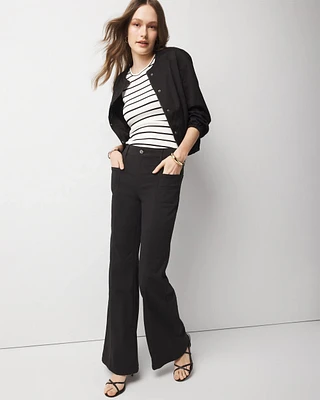 High-Rise Pret Double Pocket Wide-Leg Pant